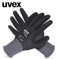 UVEX 6610F尼龙针织手套丁腈耐磨涂层防滑耐磨贴合透气防护劳保工作手套 M码-1双