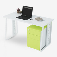 好事达易美职员办公桌 1.4米单人工位D款白色+绿色DBL04
