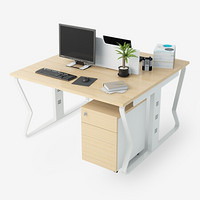 好事达易美职员办公桌 1.2米双人工位E款白色+浅木纹色EBM02