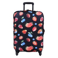 LOQI行李箱保护套 防水防雨防尘耐磨 时尚旅行拉杆箱保护套 艺术系列 草莓 S码 适用于19-22英寸行李箱