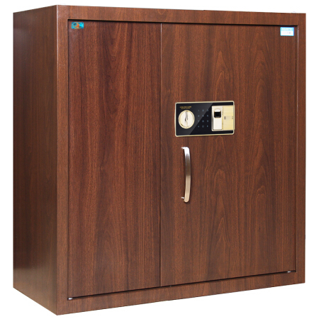 虎牌(TIGER)电子保密柜大型指纹密码锁钢制保险柜办公用文件柜91cm木纹色 开启无需钥匙