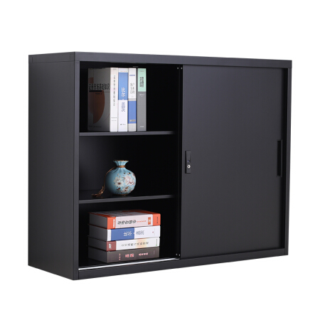 ROCK FILE 洛克菲勒 办公家具文件柜钢制铁皮柜A4资料柜储物柜档案柜三层黑色铁移门