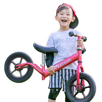 萌大圣 儿童平衡车自行车两轮踏行车2-3-6岁滑行车宝宝滑步车无脚踏单车 小飞侠 高配 酒红色 厂家配送