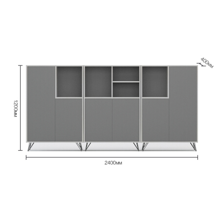佳匠 简约现代风格办公柜子办公家具文件柜经理总裁办公文件柜 几何 2.4*0.4*1.2米办公柜