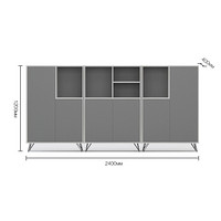 佳匠 简约现代风格办公柜子办公家具文件柜经理总裁办公文件柜 几何 2.4*0.4*1.2米办公柜
