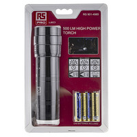 RS Pro欧时 黑色 LED SK3 手电筒, 铝外壳, AA电池, 550 lm