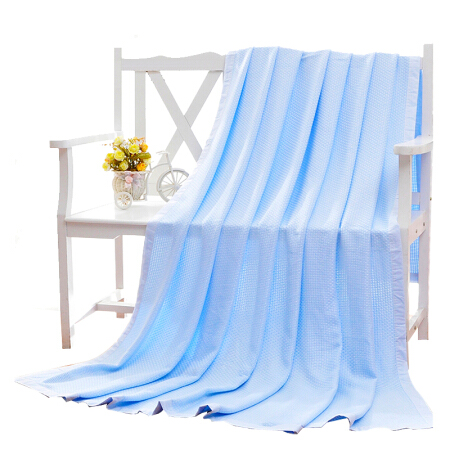 喜亲宝 新生儿盖毯冰丝毯 婴儿凉毯子用品宝宝凉垫空调被毯子用品 90*90厘米蓝色 19年新款