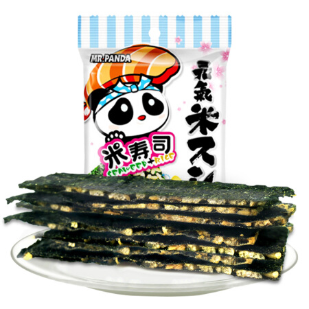 熊猫先生泰国进口米寿司椰子味脆米夹心海苔脆片5g*6