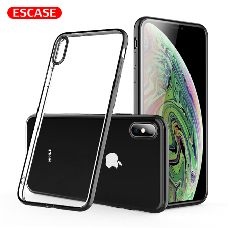 ESCASE 苹果iPhoneXsMax手机壳 苹果手机壳 6.5英寸TPU全包气囊防摔软壳保护套（有吊绳孔） 透黑