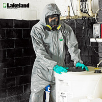 雷克兰（Lakeland）凯麦斯连体带帽高危害化学品防护服 CT3S428 灰色 L