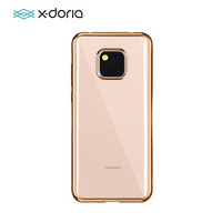 X-doria 华为Mate20 Pro透明手机壳 超薄防摔全包保护套 硅胶软壳潮牌电镀边框男女通用 瑞彩金色