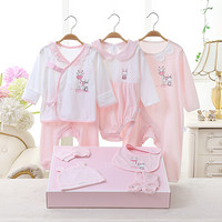贝吻 婴儿礼盒新生儿衣服8件套婴儿用品1093 粉色 66码（百日礼）