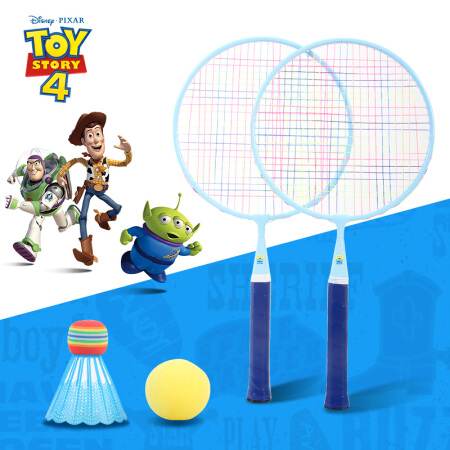 迪士尼(Disney)儿童羽毛球拍初学训练大圆拍 亲子互动双拍玩具总动员
