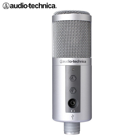铁三角（Audio-technica）ATR2500-USB 电容麦克风 直播录音话筒 银色