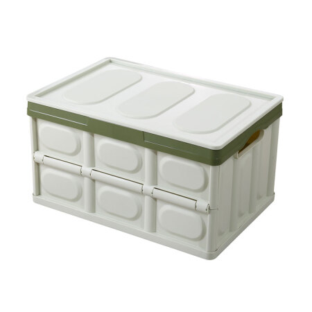 柯良惠子こりょうえこ可折叠塑料收纳箱车载后备整理箱家居简易储物整理箱盒 抹茶绿
