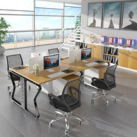 佐盛现代简约办公家具员工电脑桌办公桌椅组合屏风职员办公桌工作位黑色钢架含活动柜 四人位