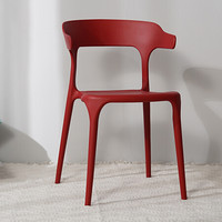 佳匠 北欧休闲现代简约塑料餐椅创意成人彩色椅子餐厅靠背凳家用靠背椅休闲椅子塑料椅牛角椅 深灰色