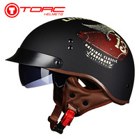 TORC摩托车头盔春夏新款男女复古哈雷头盔电动车小半盔T535/T-55 亚黑 TANK  L码