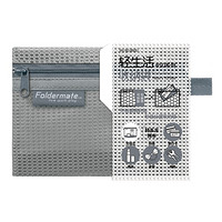 富美高（FolderMate）850系列可立式拉链袋防水文件袋网格拉边袋试卷袋资料袋 10.5*14cm灰色85051