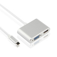 飞遁（LESAILES）Type-C扩展坞USB-C转HDMI/VGA转换器 4K（同显）转换器 适用苹果Mac华为笔记本接投影仪电视