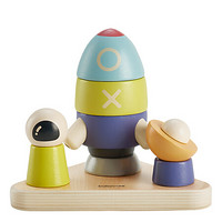 babycare婴儿童玩具套柱积木 宝宝叠叠乐 男女孩拼装套圈1-2岁宝宝玩具  7307斯达克火箭（蓝）