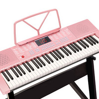 永美 YM-333粉色 61键钢琴键多功能智能教学电子琴儿童初学乐器 连接话筒耳机手机pad