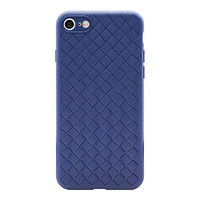 伟吉(WEIJI)iPhone 7/8编织手机壳保护套透气小孔创意全包防摔耐磨防滑男女潮款软壳 蓝色