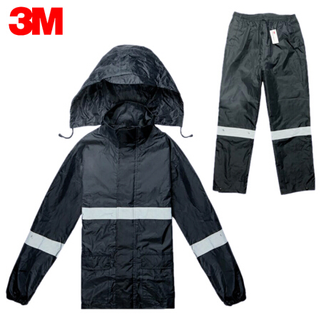 3M R2911 防水警示服 藏青色PVC防水安全警示服 可定制 M号 1件