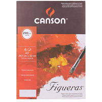 康颂（CANSON）菲格拉斯油画艺术纸袋 法国品牌290g油画布纹理油画丙烯绘画纸6张 297*420mm