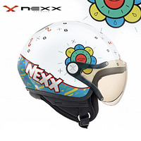 NEXX SX.60 KIDS 谷米Goomy 儿童半盔复合材料电动摩托车头盔 灿烂白色 5-12岁 均码