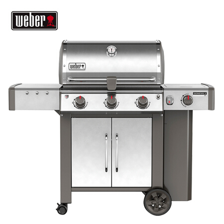 威焙（weber）庭院燃气焖烤炉Genesis S340三灶豪华款 BBQ烧烤架烧烤炉 聚餐别墅BBQ烧烤炉不锈钢色