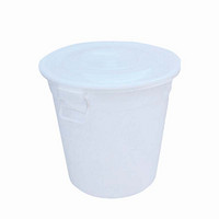 日兴（RIXING）垃圾桶 商用大白桶带盖 带手柄 白色 100L