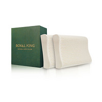 plus会员价:ROYAL KING泰国皇家原装进口天然乳胶枕头成人波浪保健枕一对装