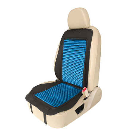 五福金牛 汽车坐垫 夏季坐垫平面免捆绑座垫养生荞麦壳系列皮革座垫 精妙款 下单备注车型 黑蓝色