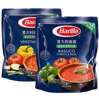 百味来（Barilla） 意大利面素酱组合 500克 （蕃茄和罗勒酱 250g+蕃茄蔬菜酱 250g）