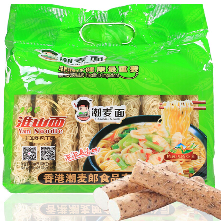 弘威潮麦 淮山面 山药面 港式面条非油炸750g