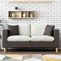 杜沃 沙发北欧客厅家具布艺沙发可拆洗日式小户型懒人沙发整装实木沙发1.58米咖啡色