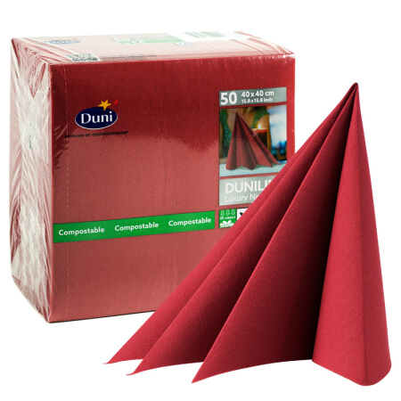 德国进口40CM50大张/大包 杜霓Duni 加厚一次性红色纸餐巾抽纸面巾纸口布