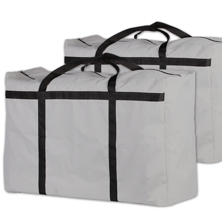 贝瑟斯 搬家袋子 手提行李棉被衣物收纳袋 牛津布加厚防水搬家袋子 包裹打包编织袋 大号灰色2个装