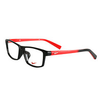 NIKE 耐克 中性款学生黑色镜框红色镜腿全框光学眼镜架 7920AF 016 53MM
