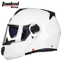 坦克（Tanked Racing）摩托车头盔赛车头盔揭面盔双镜片 T270四季通用 M码 白色
