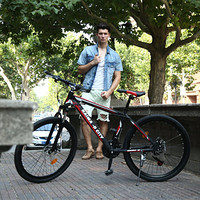 耐嘛动感城市系列自行车24/26英寸山地车24变速单车学生成人男女 24速（26英寸）黑红色辐条轮