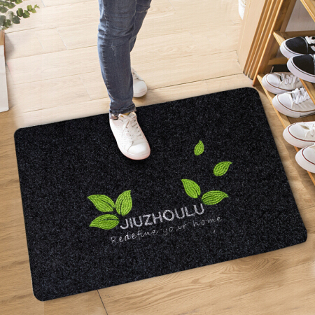 九洲鹿 地垫家纺 防滑吸水地垫卫浴门垫厨房浴室除尘地毯卧室床边毯 清心叶 40*60cm