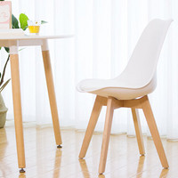 禧天龙 Citylong 简约靠背椅塑木结合休闲椅家用成人餐桌椅 D-8822 白色一个装
