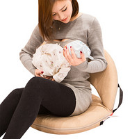 小西米木喂奶神器婴幼儿哺乳枕头哺乳椅子凳新生儿座月子靠背垫  杏色