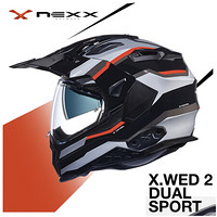 NEXX X.WED2 荒原系列X-PATROL 亚洲版型 旅行全盔碳纤维复合材料电动摩托车头盔 黑银红线条色 S