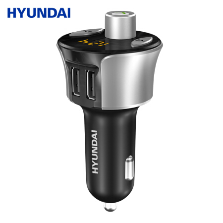 现代（HYUNDAI）车载mp3汽车蓝牙播放器 车载充电器快充 u盘TF卡点烟器usb一拖二FM发射 HY-19