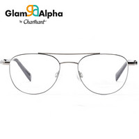 CHARMANT夏蒙眼镜男女全框镜架圆框时尚轻巧眼镜框 枪色框+依视路钻晶A4 1.67镜片 GA38026GR-555100A410
