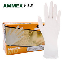 爱马斯（AMMEX）TLFCVMD42100 一次性白色医用橡胶检查手套（经济型）小号 1箱（10盒/箱）