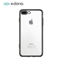 X-doria 苹果7P/8P超薄手机壳iPhone7Plus/8Plus透明保护壳电镀防摔全包硅胶软壳男女款5.5英寸 瑞彩黑色